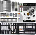 Four Candies 73PCS Advanced Art Supplies Drawing Kit with Fineliner Pens, Mechanical Pencils, 3-Color Sketchbook, Charcoal Sticks,Pastels for Sketching Drawing Comics Gifts for Professionals Artists