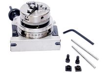 RAHISH TOOLS 3" inch / 80 mm Milling Rotary Table + 65mm Self Centering Chuck + Back Plate and T-Nuts (4-5 Days delivery)