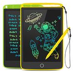 TECJOE 2 Pack LCD Writing Tablet, Colorful Doodle Board Electronic Writing Drawing Board for Kids, Learning Toys Gifts for 3-6 Years Old Boys and Girls, 8.5 Inch (Yellow and Green)