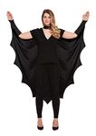 HENBRANDT Adult’s Black Bat Cape Costume Accessory Winged Cape Scary Fancy Dress Outfit Vampire Bat Wings Witch Cape One Size Halloween Fancy Dress for Women and Men