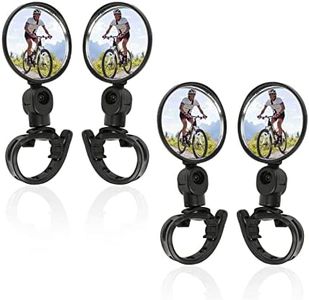 TSHAOUN 4 Pcs retrovisor bicicleta，espejos de Bicicleta Manillar Giratorio Ajustable montado plástico Espejo ，Espejor Rotativo Universal, Ángulo Amplio para Carretera Montaña (negro)