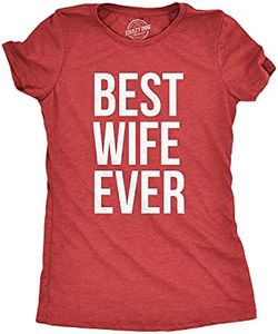 Crazy Dog T-shirts Womens Best Wife Ever T Shirt Cute Graphic Tee for Mom Funny Cool Sarcastic Top (Red) - M