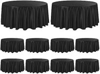 10 Pack Satin Tablecloth 90 Inch Black Round Silky Satin Table Cover,Bright Silk Smooth Washable Fabric Table Cloth, Overlay Silky Table Cover for Wedding Party Banquet Event Dining Decoration