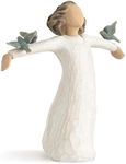 Willow Tree Happiness, Free to Sing, Laugh, Dance, Create, Figure with 3 Bluebirds on Arms, Gift for Graduates or to Encourage and Support Creative Expression, Sculpted Hand-Painted Figure