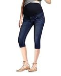 Hybrid & Company Super Comfy Stretch Women's Maternity Bootcut Jeans Capri QM2835WCX Darkwash 1X