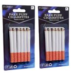 CLESEN Fake Cigarettes,3.25 Inch Fake Puff Cigarettes(Pack of 12), Faux Cigs with a Realistic Look Durable/Realistic - Ideal for Themed Parties/Theatrical Performances