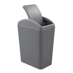 Cand 1 Pack Kitchen Garbage Can, Plastic Trash Can with Swing Lid (Grey)