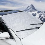 Windscreen Cover Frost Ice Snow Protector for Winter | Windscreen Sun Shade UV Reflective for Summer | SNMIX Windshield Front Window Cover for Car SUV Van - Ultra Thick