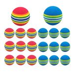 Junsasi 20pcs EVA Practice Golf Balls Golf Training Balls Garden Soft Foam Elastic Golf Balls for Indoor Outdoor Golf Practice（Red and Blue）