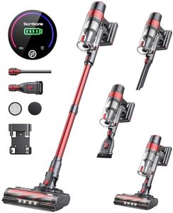 Cordless Vacuum Cleaner, 40KPA/450W Power 55 Mins Runtime, Stick Vacuum with Touch Screen, Vacuum Cleaner with 1.5L Cup, Detachable Battery, All Floors, Sofa, Car, Pet Hair, SunSare KCV02