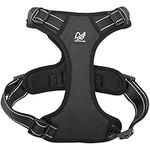 Happilax Dog Harness | Breathable and Adjustable | Secure Walking for Small to Medium Dogs | Chest Circumference 62-82cm | Comfortable | Ideal for Training and Outdoor Activities | Size M, Black