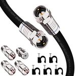 ASNQ RG6 Coaxial Cable Connectors Set 75 OHM - High-Speed Premium Coax Cable 1m - For Internet, Digital TV, Satellite, Aerial Connections - Includes 4 Extension Couplers to connect Cable Extensions