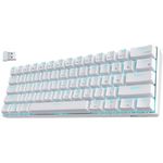 RK ROYAL KLUDGE RK61 Wireless 60% Triple Mode Mechanical Keyboard, 61 Keys Bluetooth Mechanical Keyboard, Compact Gaming Keyboard with Programmable Software (Hot-Swappable Red Switch, White)