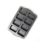 Kilimazart Non-Stick Mini Loaf Pan Cake Bread Baking Tray Carbon Steel Bakeware 8-Cavity (Gray)