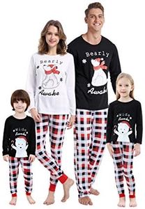 MyFav Matching Family Christmas Pajamas Set Soft Holiday Clothes Sleepwear
