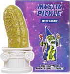DR DINGUS Mystic Pickle with Stand | 100 Responses | Magic Fortune Teller | Ask - Press - Laugh | Answers Any Yes-or-No Question | Funny Novelty Gag Gift