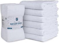 Zoyer Bar Mops Kitchen Towels 12 Pack - Pure Cotton Kitchen Towels Super Absorbent (16 X 19 Inches, White)