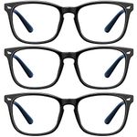 Blue Light Blocking Glasses - Women/Men 3Pack Computer Reading Gaming Anti Eyestrain Blue Light Glasses Non Prescription (8068 3pack black3)