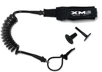 XM SURF MORE Bodyboard Leash - Premium Coiled EZ-FIT Wrist Body Board Leash with Plug - Adjustable Neoprene for Arm Support - Regular Strength Cord (0.270in) - Multiple Color Options - USA Made