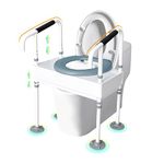 Raised Toilet Seat For Seniors Elevated Toilet Seat Raised With Handles Toilet Rails For Elderly Adults Heavy Duty High Toilet Seat Lifter With Arms Bathroom Assistance Safety Standing Support (White)