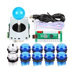 EG Starts 1 Player USB LED Encoder To PC Games Blue Stickers Controllers + 10x LED Illuminated Push Buttons For Arcade Joystick DIY Kits Parts Mame Raspberry Pi