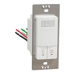 Schneider Electric - Square D X Series Residential Dual Humidity Sensor and PIR Infrared Motion Activated Light Switch, Single Pole Light and Fan Control, Matte White, 3 Amp, 500W Fan Control