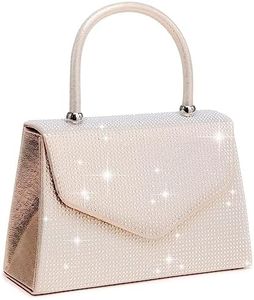 Dasein Women's Evening Bag Party Clutches Wedding Purses Cocktail Prom Handbags with Frosted Glittering (Rhinestone-champagne)