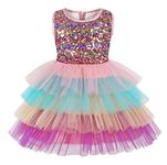 COTRIO Flower Baby Girls Wedding Pageant Party Dresses Bridesmaid Birthday Formal Specials Occasion Tutu Dress Size 2-3 Years