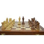 CHESSNCRAFTS TOURNAMENT WOODEN 18" FOLDING CHESS BOARD GAME SET with 3.75" WOODEN STAUNTON CHESS MEN- 2 EXTRA QUEEN- WEIGHTED- FIDE APPROVED TOURNAMENT SIZE