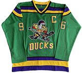 Ropus Mighty Ducks Movie Shirts Ice Hockey Jersey (X-Large, #96 Conway Green)