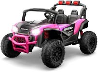 24V 2 Seater Electric Car for Kids,Kids UTV, Ride on UTV for Age 8+ with Parent Remotes,Safety Belts,3 Speeds,Double Open Doors,Horn,Music,Bluetooth,LED