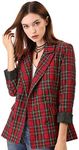 Allegra K Women's Notched Lapel Dou