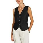 Women's Regular Fitted Vest Business Dress Suits Button Down Waistcoat