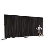 Urby Two Layers Backdrop Made with One Piece Chiffon Tulle & Polyester for Professional Extra Wide Blackout Curtains (Black, 20 x 10 ft)