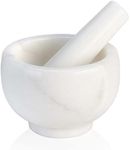 Koville African Natural Marble Mortar and Pestle Set, Grinder Bowl for Guacamole, Salsa, Pill Crusher, Spice, Herb, Garlic, Nut, Heavy Duty Grinder for Kitchen(Namib Fantasy)