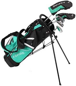 Aspire Golf Junior Plus Complete Golf Club Set for Children Kids - 5 Age Groups Boys & Girls - Right Hand (Green Ages 7-8)