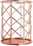 CentraLit Pencil Pen Cup Holder Stylish Stand Organizer for Office Desk, Study Table, School Gifts Women's Desk Organizer, Makeup Brush Holder, Office Table Accessories (Rose Gold)