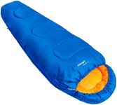 Vango Saturn Kids' Sleeping Bag, Atlantic Blue - Size 170 x 70 cm [Amazon Exclusive], Mummy Shaped for Boys or Girls, 2 Season Summer Camping, Garden, Indoors, Washable