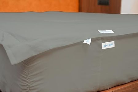 Zipper Fitted Sheet (Includes 1 Fitted Base & 2 Zip-On Sheets) - Upto 15” Inch Deep Pockets King Size Easy to Change, Sateen Cotton 600 TC Zip-On Fitted Sheet – Light Grey