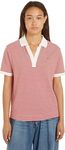 Tommy Hilfiger Women's RLX Open Placket Lyocell Polo SS WW0WW41286 S/S, Mini STP Fierce Red/White, L