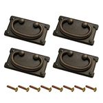 HARMAC HOUSE 4 PCS Vintage Antique Bronze Drawer Ring Pull Handles Kitchen Cabinet Cupboard Chest of Drawer Vintage Bronze Drop Ring Pull Handles