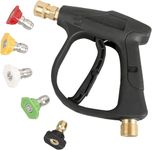 YUET High Pressure Washer Gun with 5Pcs Spray Nozzles, 4350 PSI 1/4" Quick Release Car Washer Gun, Power Short Spray Gun M22 Metric Thread for Car Cleaning Washer Tool M22 14MM Fitting Hose Connector