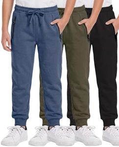 Boys Fleece Exposed Zipper Jogger- Set 6, S