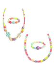 El Regalo 2 PCs Kids Girls Colorful Jewelry Sets - Kids Candy Color Beads Necklace & Bracelets Jewelry Sets for Girls & Toddlers