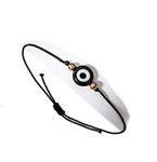 Nira by Nalini Evil Eye Adjustable Anklet Bracelet Black Braided Foot Chain Bohemian Rope Beach Jewellery for Women and Girls (Pack of 10)