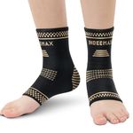 INDEEMAX Ankle Brace for Men and Women, Copper Infused Ankle Compression Sleeve Ankle Support Brace for Sprained Ankle, Plantar Fasciitis, Running, Foot Pain Relief, Achilles Tendonitis (XL)