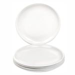 SignoraWare BPA Free Plastic Round Full Plate | Microwave Safe | Crack Resistant | Ideal for Family Gatherings | Great For Outdoor picnics | Best for Occasions & Quick Meals (Set of 6 | White)