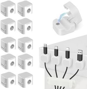 10 PCS Magnetic Cable Holder Charging Cable Magnetic Cable Organizer Storage Holder Magnetic Cable Organiser Magnetic Cable Clips for Charging Cable Home Office Car Wall,Use Practical Gift (White)