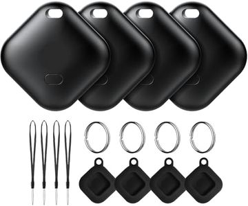 Air Tag for Android, Tags-4 Pack Luggage Tracker with 4 Case, Tags Works via Google Find My Device App, Bluetooth Tracker Item Finder for key, Backpack, Travel and Commute, 4 Pack, Black (NOT for iOS)