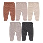 JELYLOVE Unisex Baby Boy Girl Pants Sets Cotton Soft Infants Bottoms Casual 5 Pack 0-12 Month Babies' Leggings